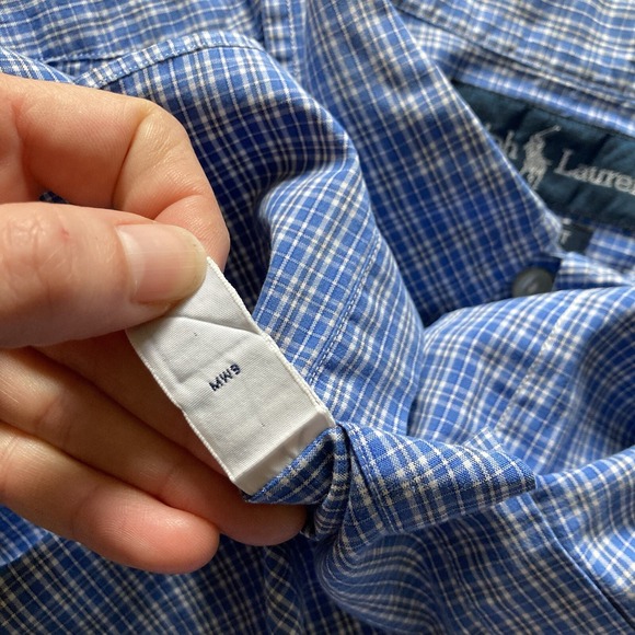 Polo Ralph Lauren Men XL Classic Fit SS  Button Down Plaid Cornflower Blue Prep - Picture 7 of 12